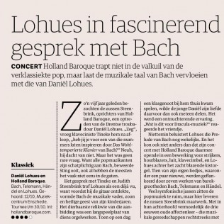 Lohues in fascinerend gesprek met Bach (NRC 14-10-2019)